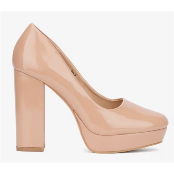 New York & Company Shoes - NWOT New York & Co 9 Nancy Patent Leather Beige Pumps 126250